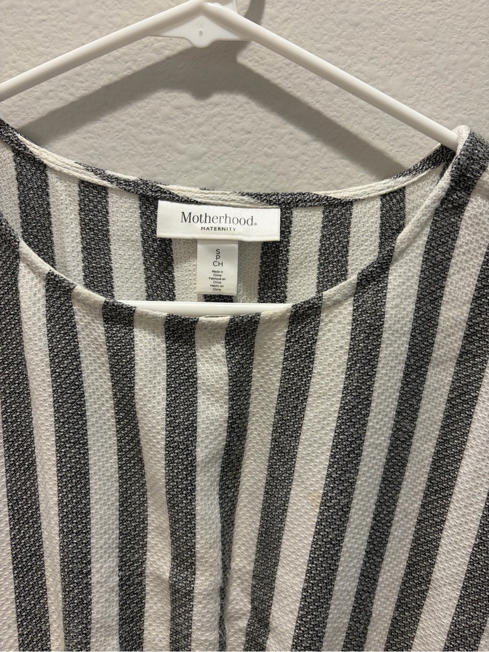 Striped Short Sleeve Peplum Maternity Tunic - Picture 2 of 3